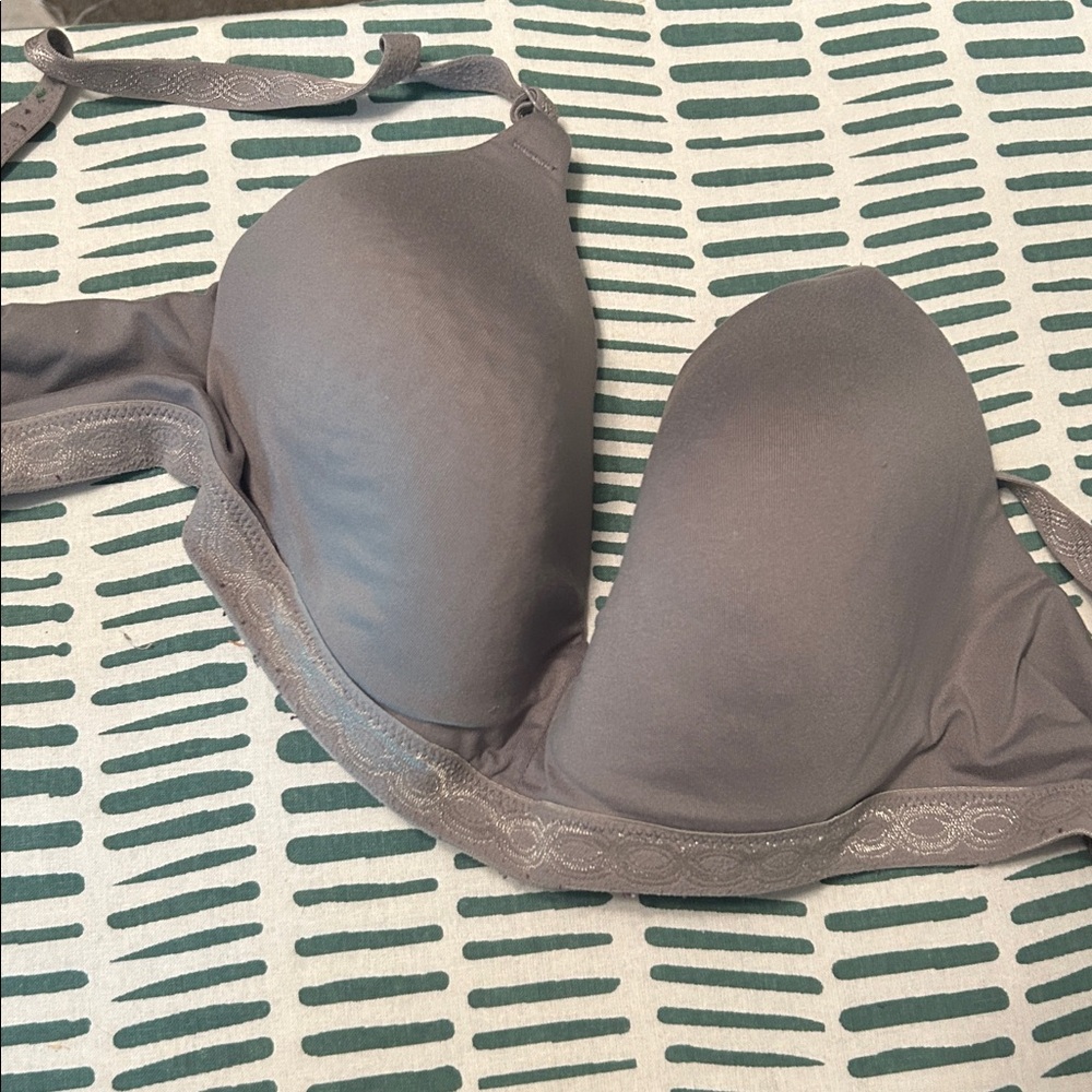 Warner's Silver Lace Trim Bra